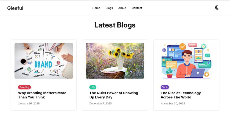 Gleeful Blog Website